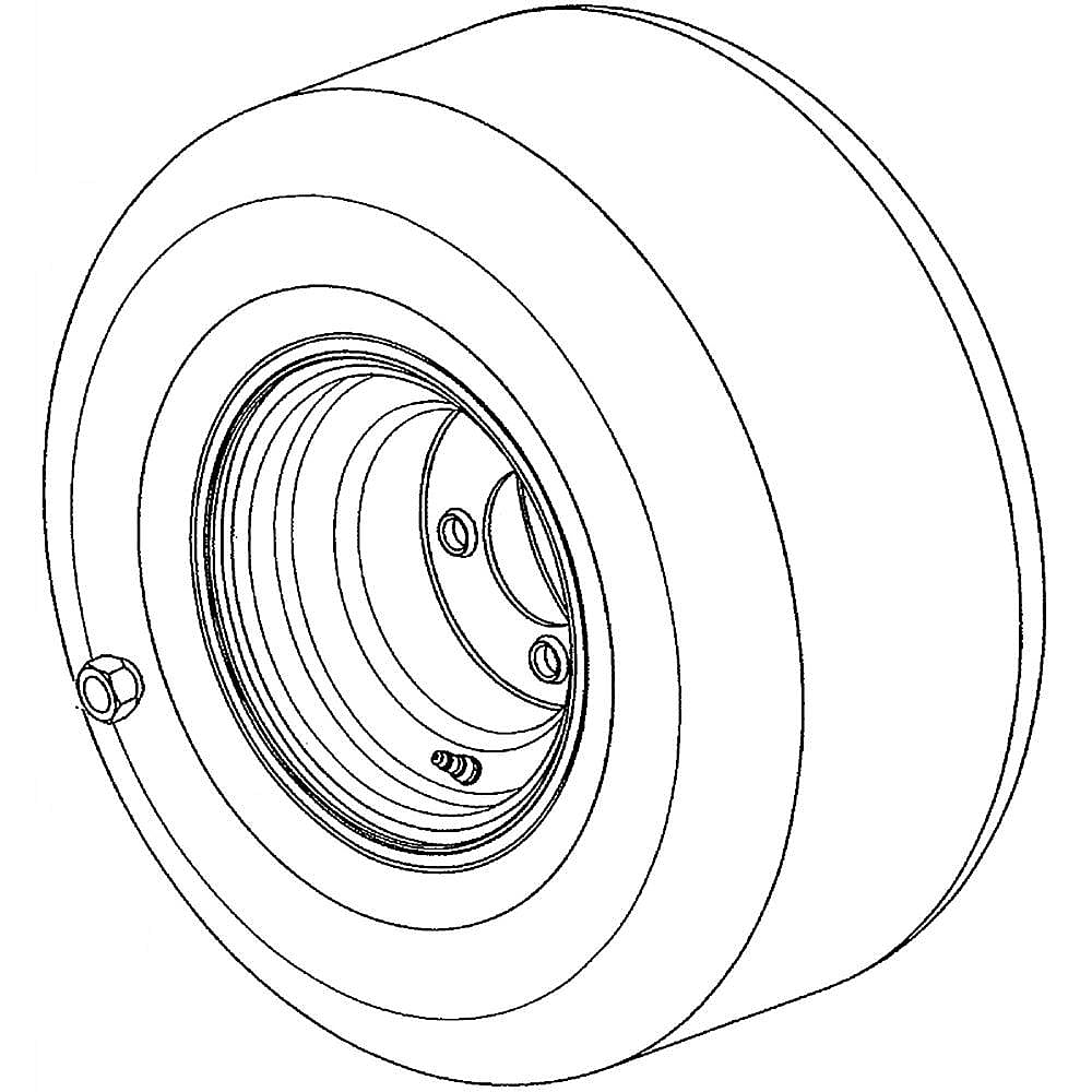 Lawn Tractor Wheel Assembly, 15 x 9-1/2-in