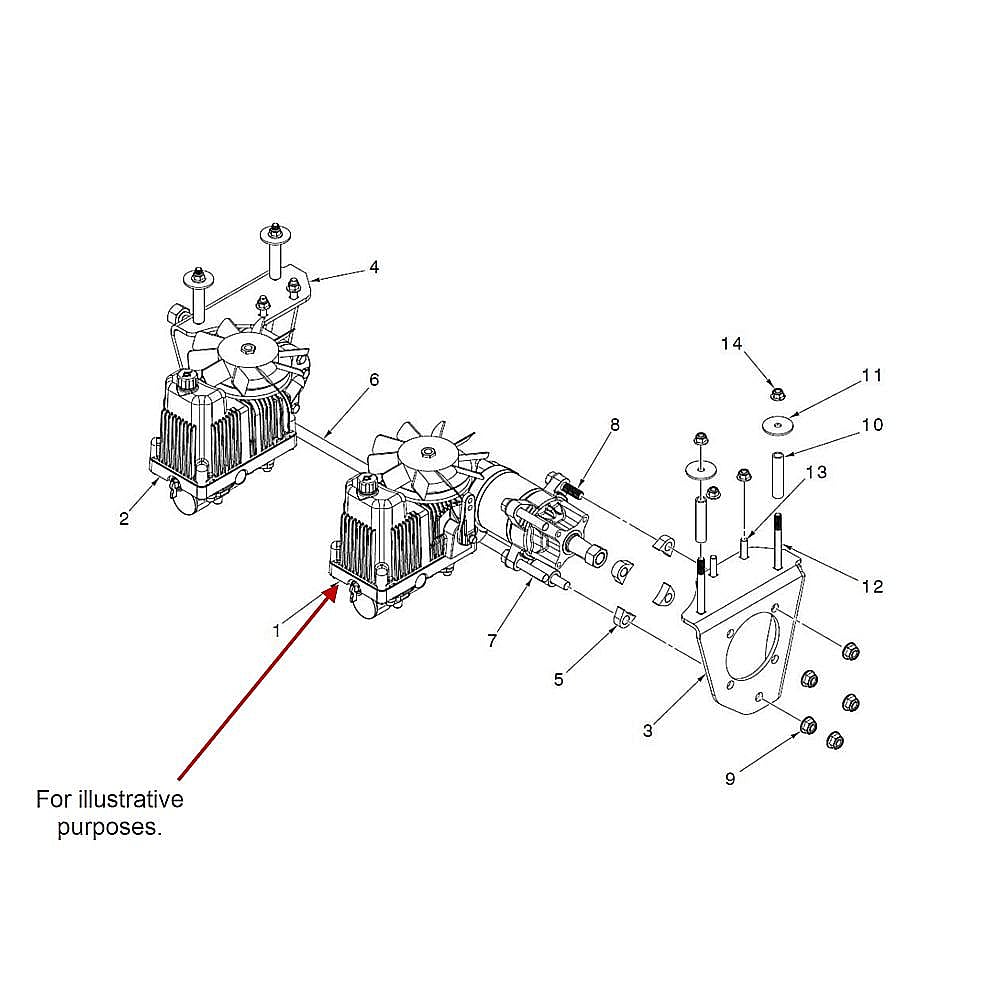 Part #594090301, Lawn Tractor Zero-Turn Transaxle