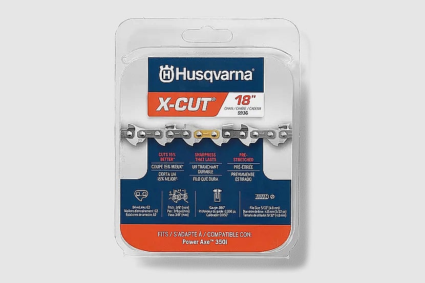 Part #597469545, 12-Inch Chainsaw Chain S93G (597469545) - Chainsaw Cutting Component