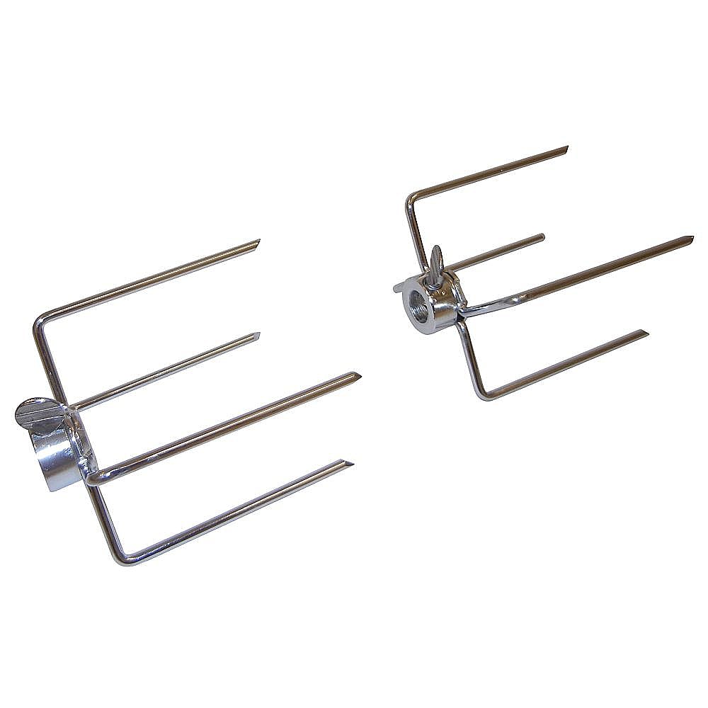 Part #60120, Gas Grill Rotisserie Rod Fork, 2-Pack