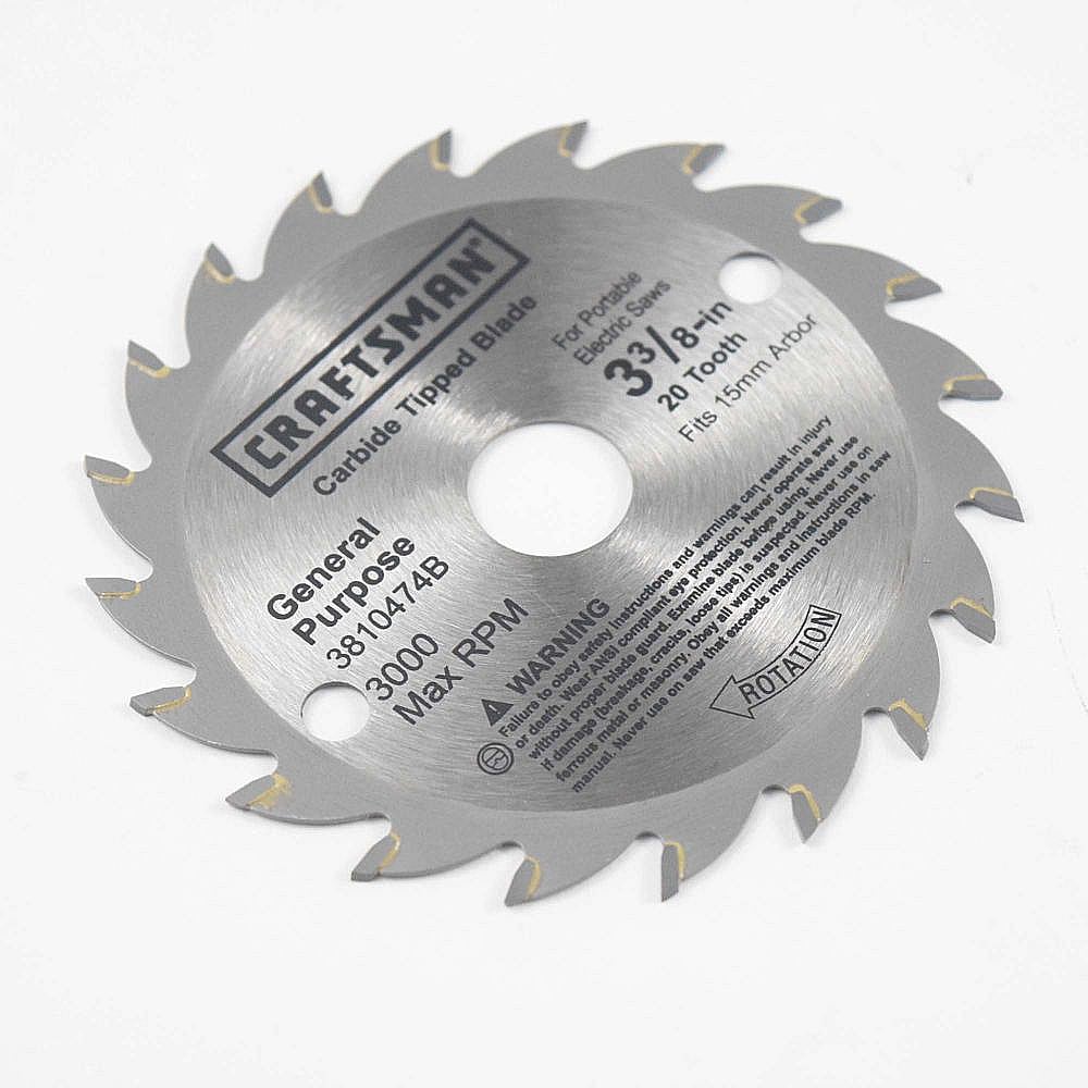Circular Saw CarbideTipped Blade, 33/8in, 20tooth 3810474001 parts
