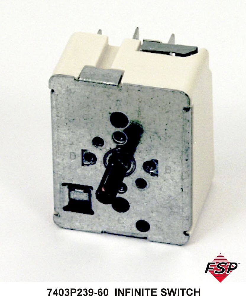 Part #wp7403P239-60, Range Surface Element Control Switch (Replaces 7403P239-60) / 9.75 x 5.25 x 9.50