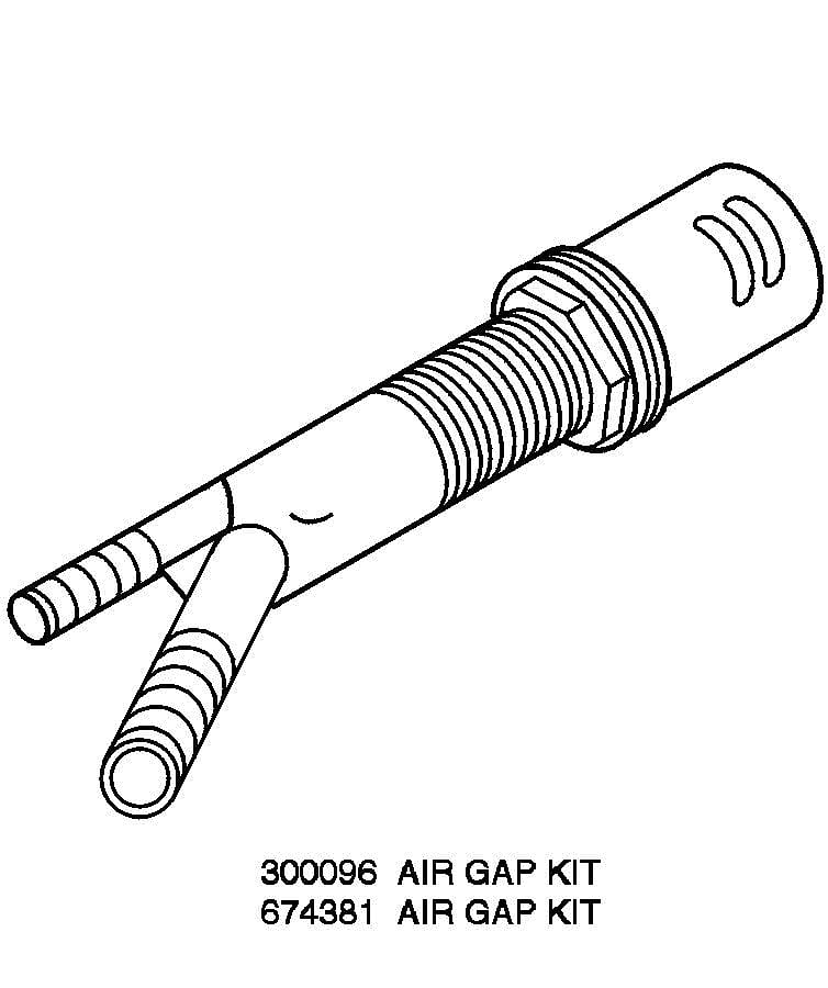 Part #wp300096, Dishwasher Air Gap Kit (Replaces 300096) / 9.00 x 3.25 x 1.50