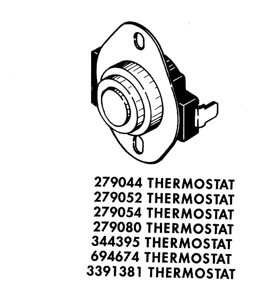 Part #279054, Dryer High-Limit Thermostat / 1.37 x 2.75 x 4.25