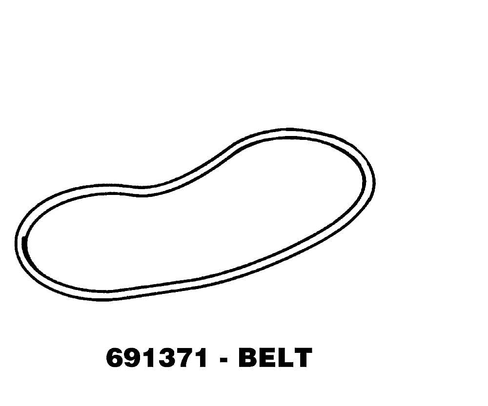 Part #wp691371, Dryer Blower Belt / 6.25 x 6.00 x 0.25